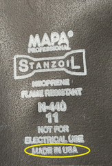 (2 PAIR)Mapa Stanzoil N-440 Neoprene Glove,Flame/Chemical Resistant,SIZE 11, USA
