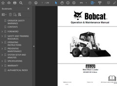 BOBCAT S530 SKID STEER LOADER MANUAL OPERATORS SERVICE REPAIR SHOP OWNERS PDF