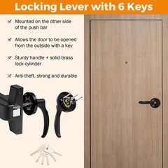 BEAMNOVA 32 Inch Black 2-in-1 Commercial Door Push Bar Panic Exit Device