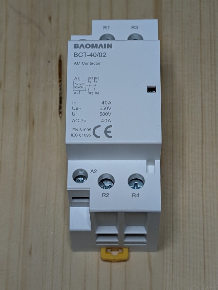 220V AC 2Pole Modular Contactor 40A 2NC DIN Rail Mount BCT40/02 HVAC Motor