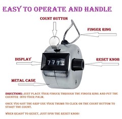 Metal Carnival Counter (4 Digit) Silver Colro Manual Hand Held Thumb Operated