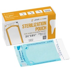 1000 3.5″ x 5.25″ Self Sealing Sterilization Autoclave Pouch, Paper/Blue (5 Box)