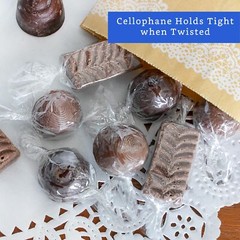 600 Pack 5×5 inch Clear Cellophane Candy Wrappers Caramel Chocolate Natural