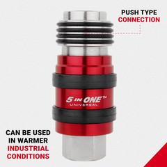 Milton 5 in ONE Universal Quick Connect Industrial Coupler, 1/4″ Female NPT, Air