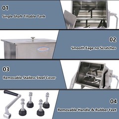 Clivia Electric Tilt Tank Meat Mixer 30L 60lbs Meat Sausage Mixing Machine