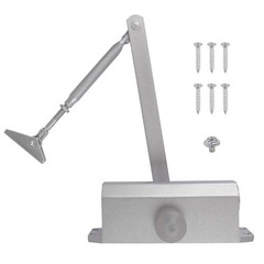2Pack 65-85 KG Commercial Door Closer Silver Aluminium Alloy Heavy Duty 187lbs ;