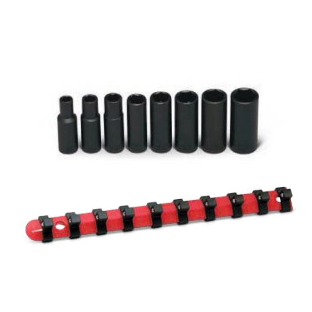 Wright Tool 314 3/8″ Drive 8 Piece Deep Impact Socket Set 6-Point On Clip Rail