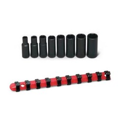 Wright Tool 314 3/8″ Drive 8 Piece Deep Impact Socket Set 6-Point On Clip Rail