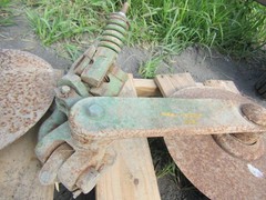 4 JOHN DEERE PLOW COULTERS WITH BRACKETS