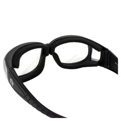 Birdz Swallow Foam Padded Motorcycle Riding Glasses Black Frame Clear Lenses
