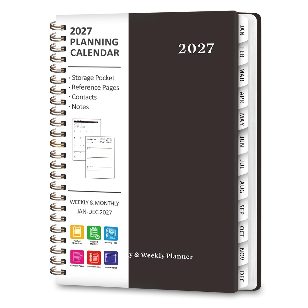 2027 Planner, Weekly and Monthly Calendar Planner Book, JAN 2027 – DEC 2027 | A5