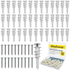 Bindvoew 70PCS Self Drilling Drywall Anchors Kit – Heavy Duty Wall Anchors Ho…