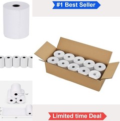 Thermal Receipt Paper Rolls 3-1/8 x 230ft 10 Pack POS Register Paper Red End