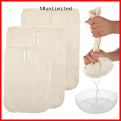 Gjinxi Nut Milk Cloth Strainer 3 Pcs Cheesecloth Filter Bags Reusable Cotton