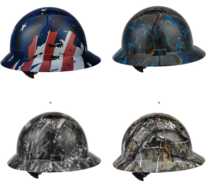 Crew Full Brim Hard Hat with Fas-trac Suspension With Cooling Vents