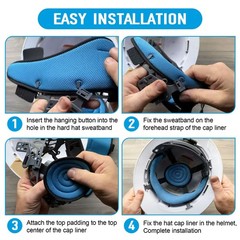 Hard Hat Top Pads and Sweatbands for Safety Helmet, Washable Hard Hat Cooling…