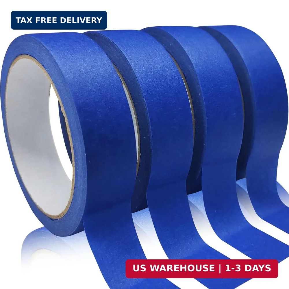 4 Rolls Premium Painters Tape, Blue Tape, Masking Tape, Paint Tape for Multi-Pur