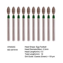 Dental Diamond Burs FG Round End Taper Pear Football Fine Coarse Grit 850 856