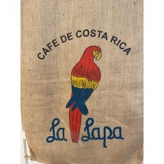 Jute Burlap Coffee Bag Sack Cafe de Costa Rica La Lapa Parrot Bird JL