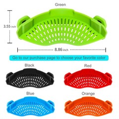 Clip On Strainer Silicone Pots and Pans, AUOON Standard 8.86 x 3.55 in, Green