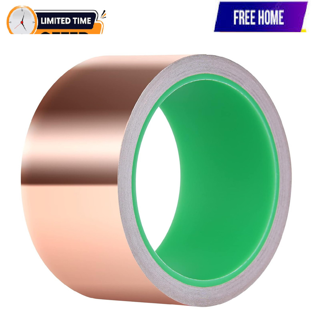 Kirecoo Copper Tape, Copper Foil Tape (2Inch X 33 FT) with Conductive Adhesive f