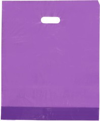Plastic Bags 500 Purple Shopping Merchandise Die Cut Handles 15 x 18″ x 4″