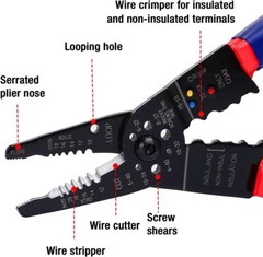 WORKPRO Wire Stripper Set 8″ Multi-Tool Stripper 8″ Self-Adjusting Wire Stripper