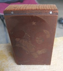 Antique Copper Printing Block Portrait Photoengraving SANTA Wood Mounted Plate