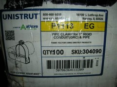 Unistrut P1113EG Pipe Clamps For 1″ Rigid Conduit 1.315″ ID Galvanized 10Pcs New