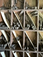 Antique VTG Letterpress Print Type Upper & Lower Letter & Number Set Complete
