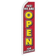Open for Business Advertising Swooper Feather Flag Open Sign