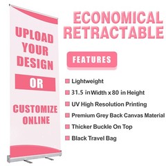 Roll up banner, custom retractable banner stand , birthday banner，31.5x80in