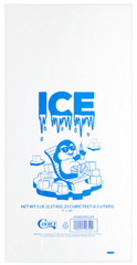 5 LB 1000/Bundle Clear Plastic Ice Bag With Ice Print Extra Strength
