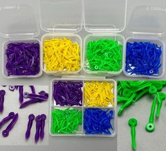 1000pc Dental Plastic Wedges XS/S/M/L Interdental Hole Matrix Contoured Assorted