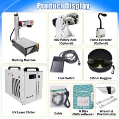 5W 355NM UV Laser Marking Engraver Machine For Glass Metal Wood Acrylic