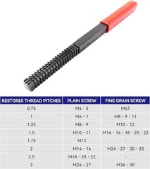 HFS(R) Thread Restoring File High Carbon Steel Thread Repair Tool Metric Thread