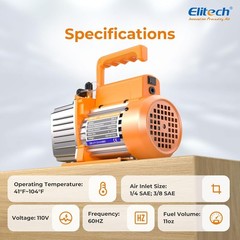 Elitech 2-in1 HVAC Tool Kit with 5CFM Vacuum Pump Digtal Manifold Gauge LMG-10W