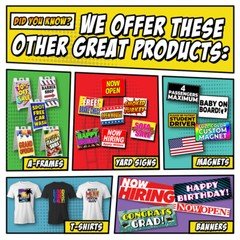 OPEN 24 HOURS CLEARANCE BANNER Advertising Vinyl Flag Sign INV