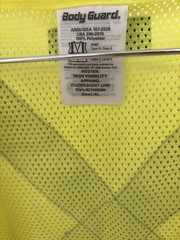 Bodyguard Hi-Visibility Safety Vests “L/XL” LOT OF 15 – Yellow (100% Polyester)