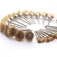 45PC Brass Wire Brush Set for Rust Removal and Polishing Compatible with Rotary