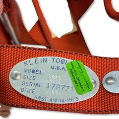 Klein Tools 5423 Fall-Arrest Safety Body Harness ANSI-A10.14-1975, Medium