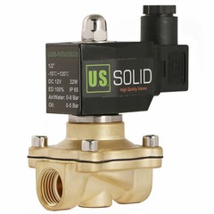 U.S. SOLID 1/2″ NPT Electric Solenoid Valve 12V DC Normally Closed Brass