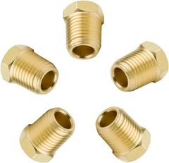 Brass Pipe Fitting Hex Head Plug 3/8 Inch NPT Male Pack of 5