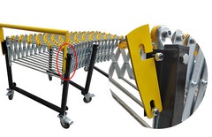 31.5in – 118in Non-power Flexible Expandable Roller Conveyor ABS Skate Wheels