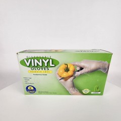 Sunset Vinyl Gloves Large Powder-Free Foodservice Disposable (100-Count Box)