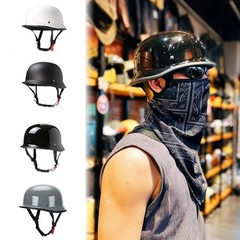 German Novelty Shiny Black Motorcycle Half Helmet Cruiser Biker S,M,L,XL,XXL