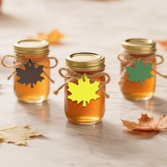 jijAcraft 150Pcs Maple Leaves Tags with String – 5 Colors Fall Gift Tags, 2.4…