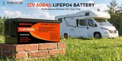 WERCHTAY 12V 300Ah LiFePO4 Battery Deep Cycles 3840Wh 200A BMS for RV Solar Boat