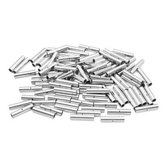 100Pcs 22-18 AWG Non Insulated Butt Connectors, Seamless Bare Copper Crimp Termi