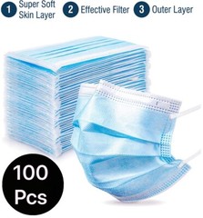100/50 PCS Black/Blu Face Mask Mouth & Nose Protector Respirator Masks US Seller